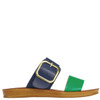 Los Cabos Doti Two Strap Slides Emerald & Navy