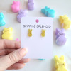 Spiffy & Splendid Glitter Bunny Studs Yellow