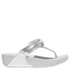 FitFlop Lulu Padded Knot Toe Post Leather Sandals Silver