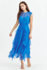 Adelyn Rae Rosalie Cascading Ruffled Dress Sea Blue