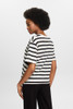 Esprit Striped V-Neck Tee White & Black