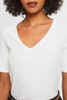 Esprit Ribbed V-Neck T-Shirt White