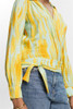 Esprit Printed Crinkled Wrap Blouse Blue & Yellow