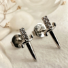 Pika & Bear Brute Dagger Studs Silver
