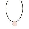 Pilgrim Silver Plated Rose Quartz Leather Necklace