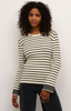 KAFFE KAjordie Knit Pullover Turtledove/Black Stripes