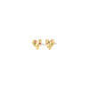Pilgrim Ryan Crystal Textured Heart Studs Gold Plated