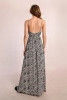 Molly Bracken Long Printed Maxi Dress Beige Leopard