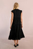 Molly Bracken Long Ruffle Shirt Dress Black