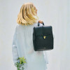 Pixie Mood Lock Backpack Black Pebbled