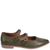 Bueno Bess Mary Jane Pointy Toe Flats Dark Green