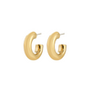Pilgrim Phase Small Chunky Hoops Gold Plated