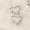 wellDunn Belle Heart Hoops Silver