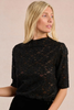 Molly Bracken Semi-Sheer Lace Top Black