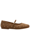 Clarks Livia Studded Flats Walnut Suede