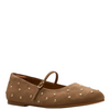 Clarks Livia Studded Flats Walnut Suede