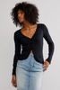 Free People Big Love Cardi Black