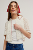 Free People Mannie Lace Button Down Shirt Whisper White
