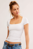 Free People Sunfade Clean Lines Baby Tee White