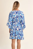 Molly Bracken V-Neck Printed Dress Blue Alizee