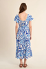 Molly Bracken Printed Tier Dress Blue Alizee