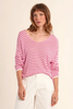 Molly Bracken Striped Sweater Pink