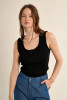 Molly Bracken Ruffle Tank Top Black