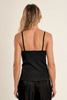 Molly Bracken Floral Neckline Tank Top Black