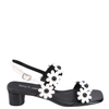 Django & Juliette Hatsyl Floral Heels Black & White Patent