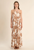 Molly Bracken Backless Maxi Dress Beige Chloe Floral