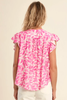 Molly Bracken Flowy Blouse Pink Magenta Floral