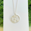 White Lotus Silver Web Necklace White