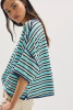 Free People Clean Rugby Tee Crystal Blue Combo