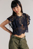 Free People Lunar Ash Lace Top Black