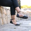 Monstera Rio Mary Jane Flats Black