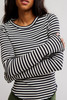 Free People Easy Does It Striped Tee Black and White Combo