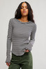 Free People Easy Does It Striped Tee Black and White Combo