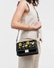Fable Botanical Embroidered Foldover Bag Black Velvet