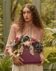 Fable Structured Tote Bag Plum Floral Engravings