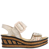 Rieker Rose Chevron Pattern Wedges Metallic