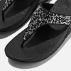 FitFlop Lulu Crystal-Mix Toe Post Sandals Black