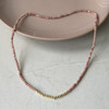 Glee Gold Plated Circuit Necklace/Bracelet Pink Rhodonite