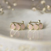 Glee Gold Plated Essence Hoops Rose Quartz