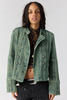 Free People Lotty Jacquard Band Jacket Steel Sea