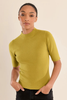 Molly Bracken Short Sleeve Turtle Neck Sweater Olive