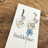 Freckle Face Love My Dog Earrings Silver