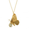 Alex Monroe Butterfly With Green Amethyst Necklace