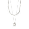 Pilgrim 2 in a set Bathilda Chain Necklace with Hammered Square Silver Plated