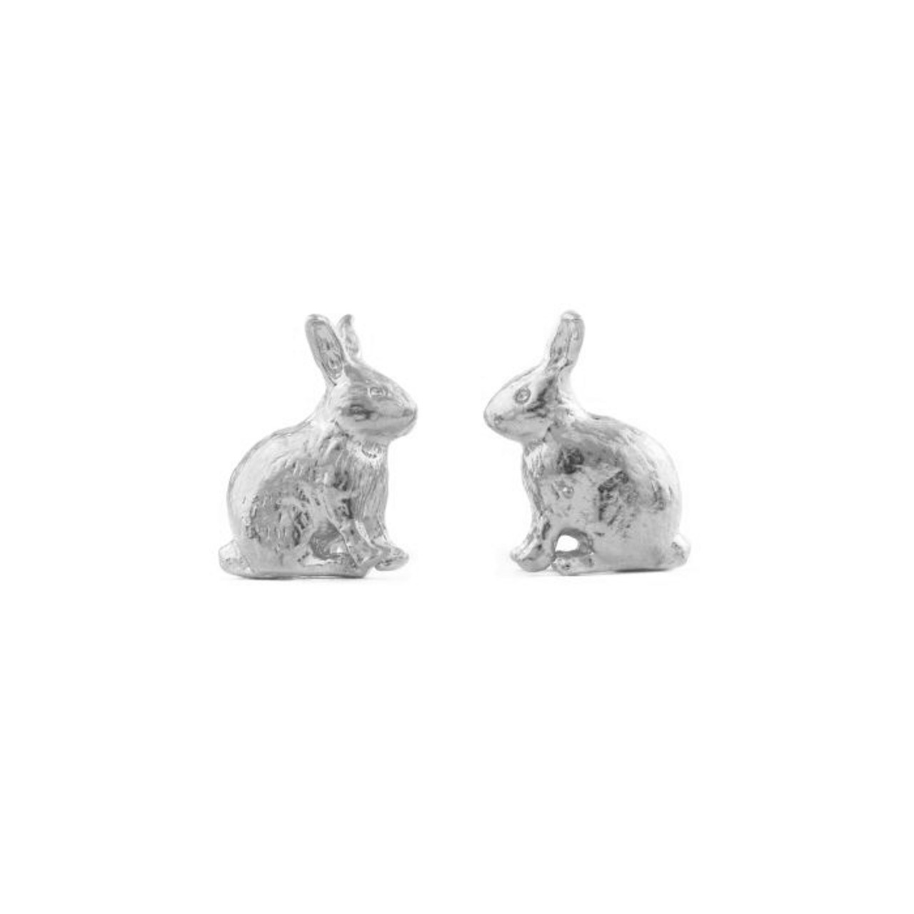 Alex Monroe Silver Sleeping Hare Stud Earrings