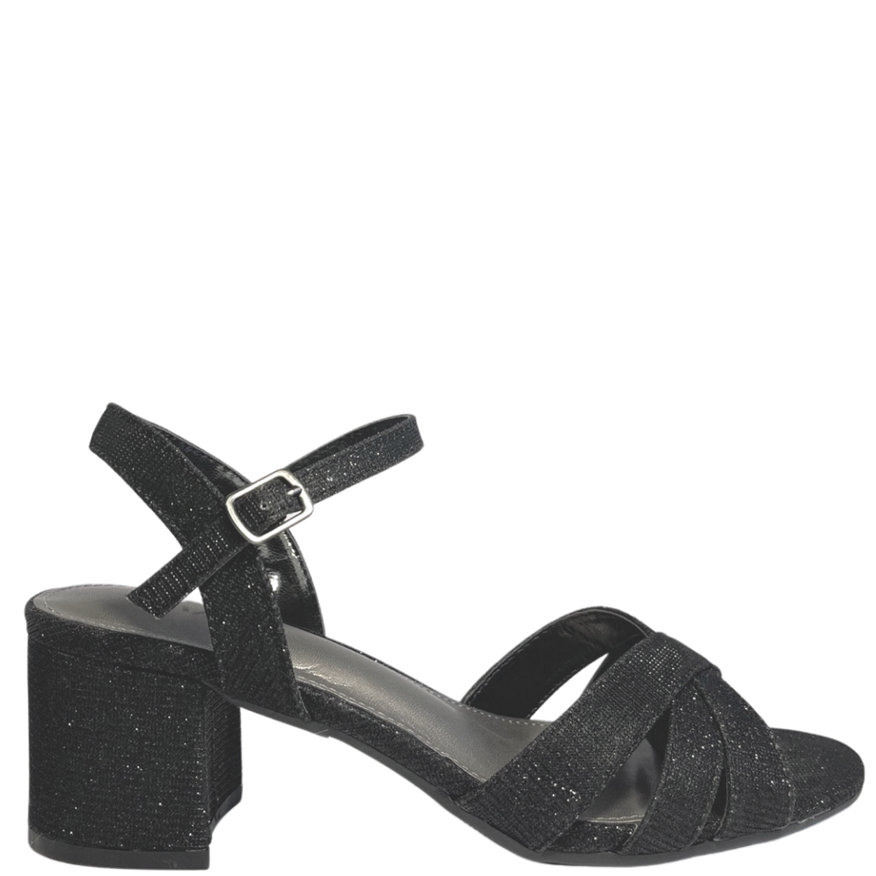 Black sparkly block heels hot sale